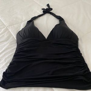 Sexy Black Halter Tankini Bathing Suit Top